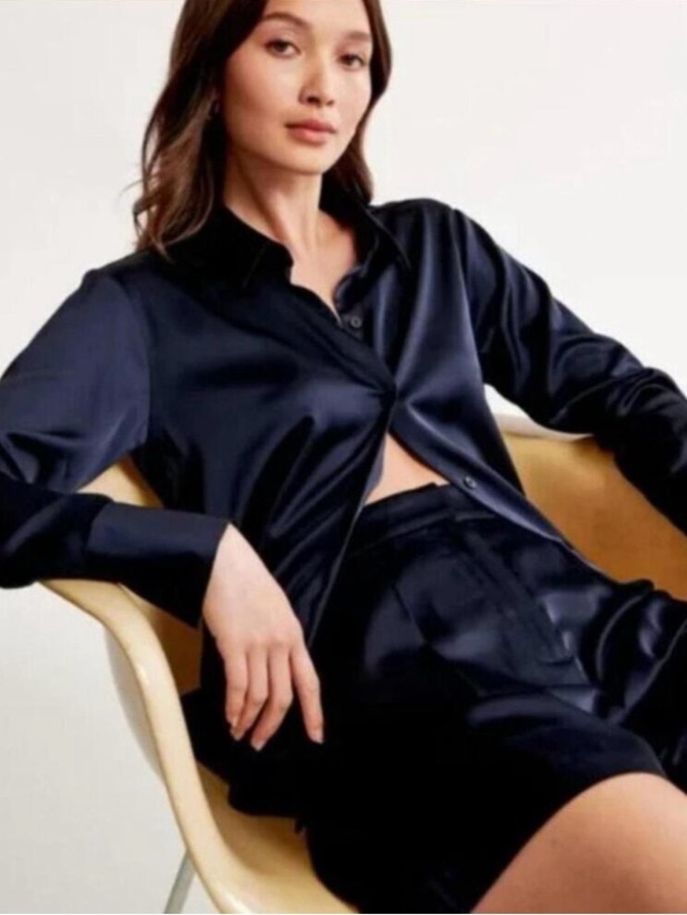 Abercrombie Button-Down Sleep Shirt Navy Sze S